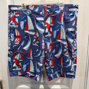 Vineyard Vines Blue and Red Sailboat Swim Shorts